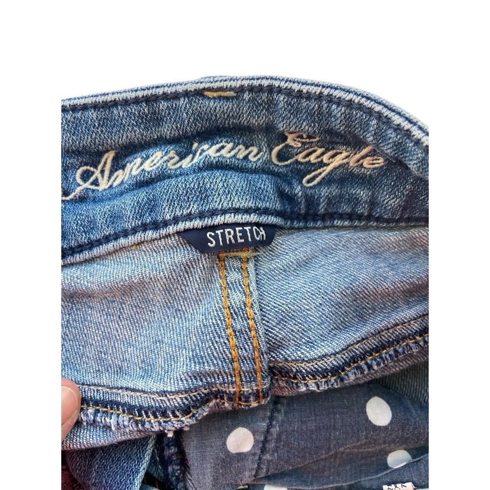 American‎ Eagle Artist Low Rise Flare Jeans Size 2 Distressed Y2K Boho Grunge - Picture 4 of 16